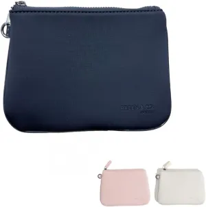 Small, slim heat-resistant makeup beauty pouch for purse. Insulated cosmetic pouch helps protect makeup from melting, spoiling and expiring quickly. Makeup bag for car (Black Pouch)