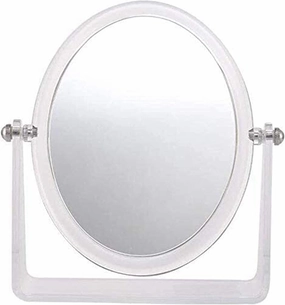 Small Mirror Makeup Vanity Mirror,Desktop Two-Sided Beauty Mirror 3X Magnification Cosmetic Mirror 360° Swivel Bathroom Mirror Makeup Mirror (Color : Transparent, Size : Small)