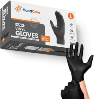 Soft Disposable Black Vinyl Gloves - 3 Mil Powder Free Black Disposable Gloves-Cooking Gloves Disposable Food Safe-Latex Free