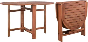 Solid Acacia Wood Dining Table - Medium Brown Foldable Outdoor Table for Patio, Garden, Kitchen, Picnic Tables & Camping Furniture