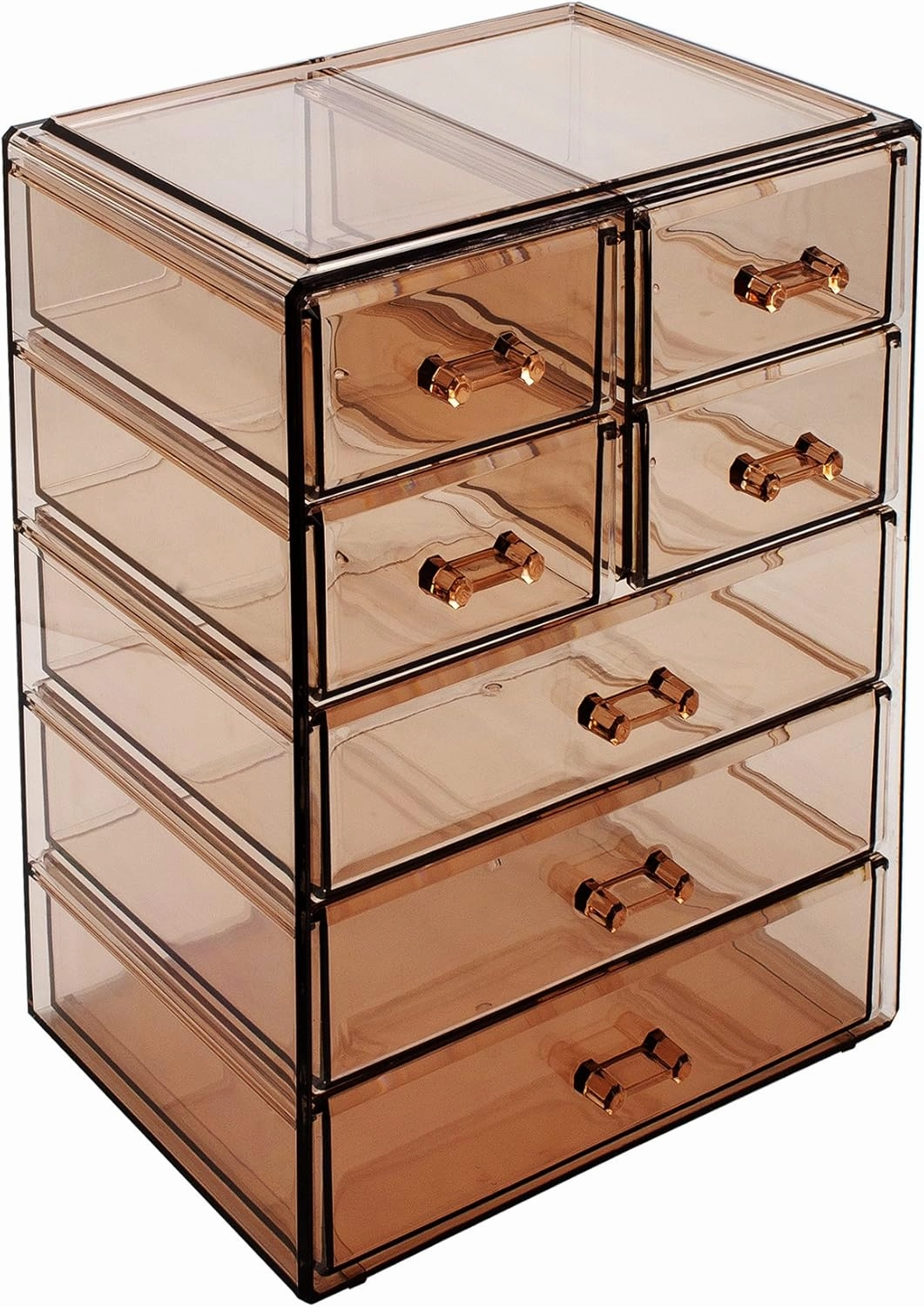 Sorbus Acrylic Makeup Organizer - Organization and Storage Case for Cosmetics Make Up & Jewelry - Big Clear Makeup Organizer for Vanity, Bathroom, College Dorm, Closet, Desk (3 Large, 4 Small Drawers)