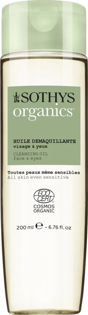 SOTHYS Cleansing Oil for Face and Eyes | Gentle Organic Makeup Remover, Daily Vegan Facial Cleanser | For All Skin Types