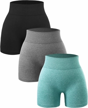 SPICE UNION Workout Shorts Womens for Running Yoga Biker Gym High Waist Spandex Ribbed Seamless Athletic Leggings