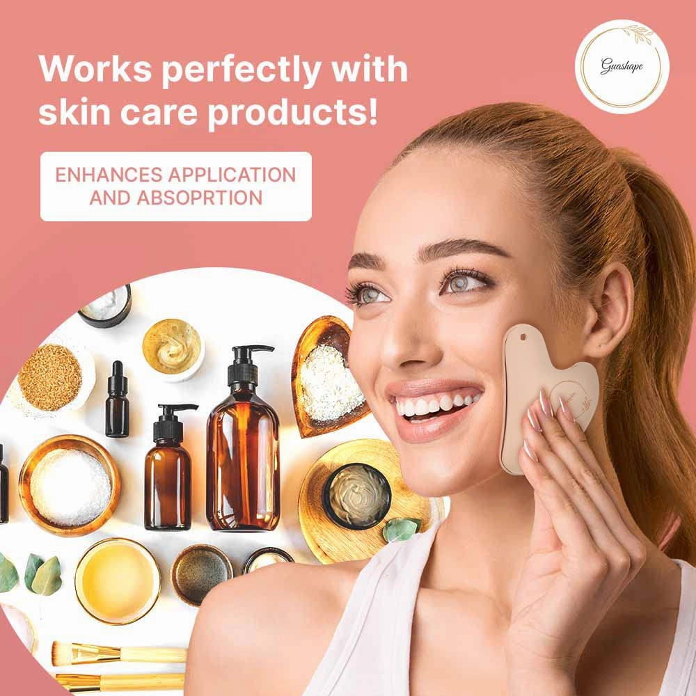 Stainless Steel Gua Sha Facial Tools | Guasha Tool for Face in Rose Gold for Sculpting, Shaping, Reduce Puffiness, Tension Relief
