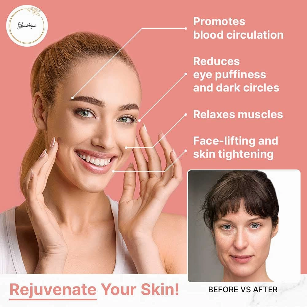 Stainless Steel Gua Sha Facial Tools | Guasha Tool for Face in Rose Gold for Sculpting, Shaping, Reduce Puffiness, Tension Relief