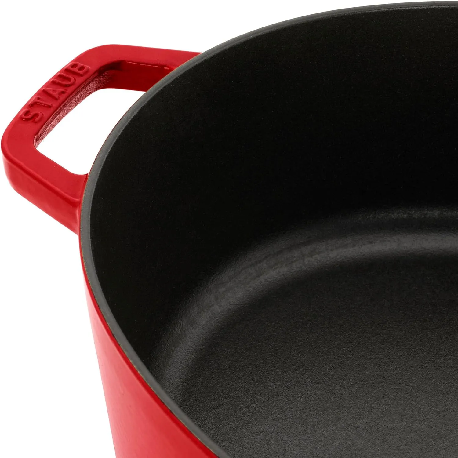 STAUB Specialty Shaped Cast Iron 6.25-qt Shallow Oval Dutch Oven-Cherry