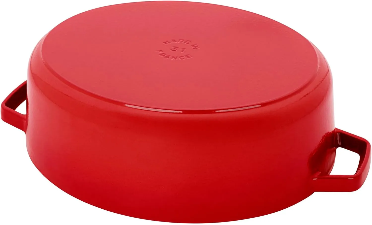 STAUB Specialty Shaped Cast Iron 6.25-qt Shallow Oval Dutch Oven-Cherry