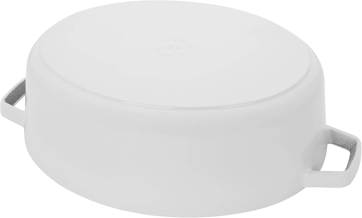 STAUB Specialty Shaped Cast Iron 6.25-qt Shallow Oval Dutch Oven-White