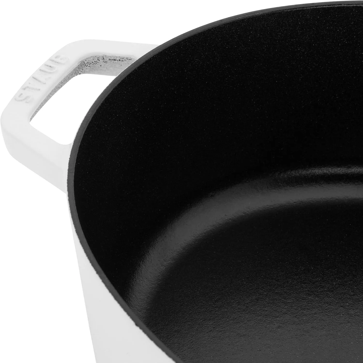 STAUB Specialty Shaped Cast Iron 6.25-qt Shallow Oval Dutch Oven-White
