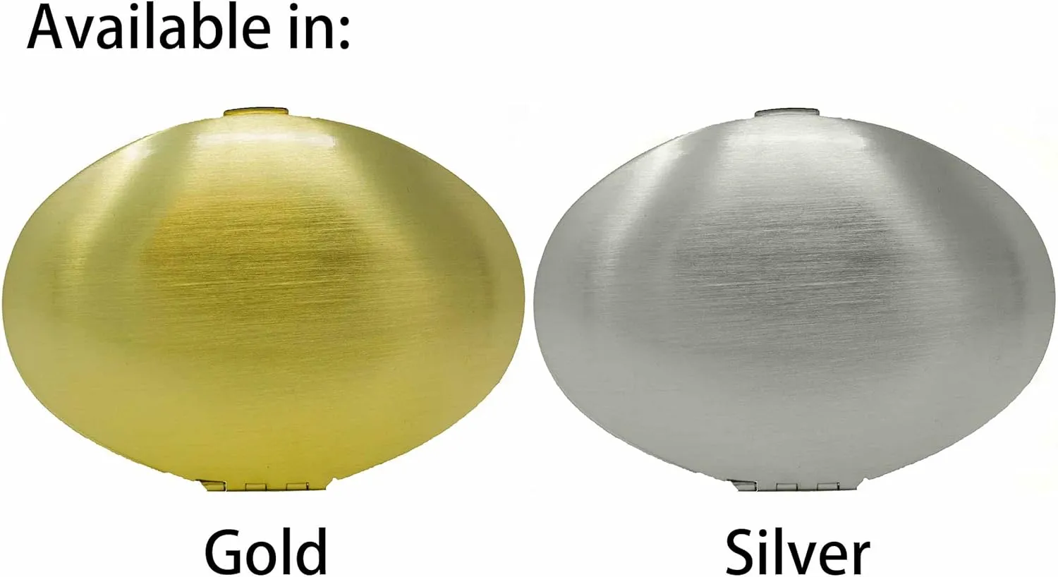 Stephanie Imports Set of 3 Double Sided Magnifying Compact Mirrors with Brushed Metal Finish (Gold, Oval)