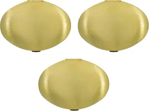 Stephanie Imports Set of 3 Double Sided Magnifying Compact Mirrors with Brushed Metal Finish (Gold, Oval)