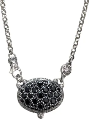Sterling Silver and Black Spinel Necklace KOKJ468-292