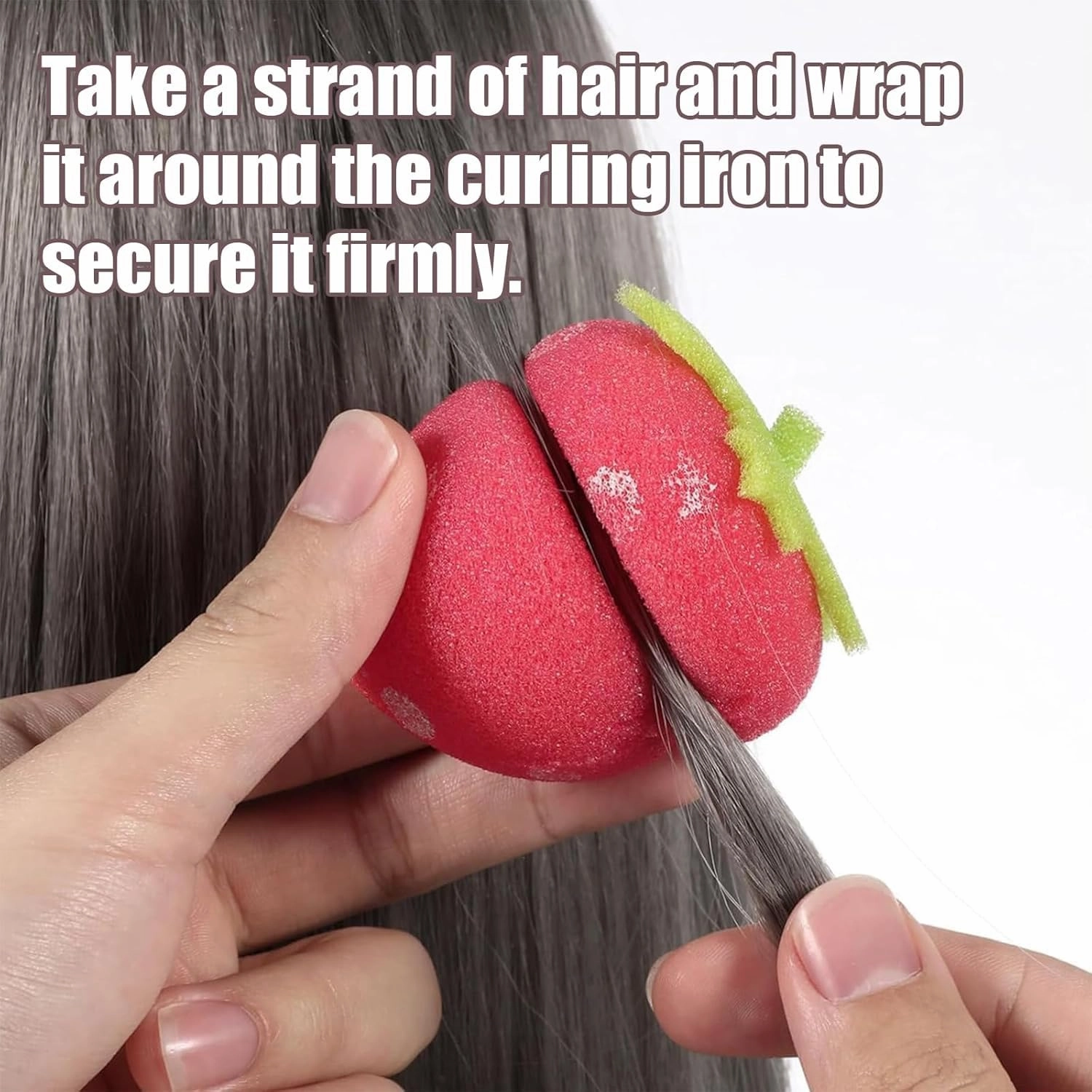 Strawberry Heatless Curlers Strawberry Foam Rollers Strawberry Hair Curlers Heatless Curls Strawberries Hair Sponge Rollers Strawberry Overnight Curls Strawberry Shape Magic Hair Curlers (24pcs, A)