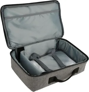 Sturdy Handle Gray Projector Travel Bag with Fixed Pocket and Heavy Duty Nylon Material for Mini Projectors