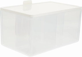 Stylish Compartments Cotton Pad Case Pp Plastic and Aesthetically Designed for Your Dressing Table