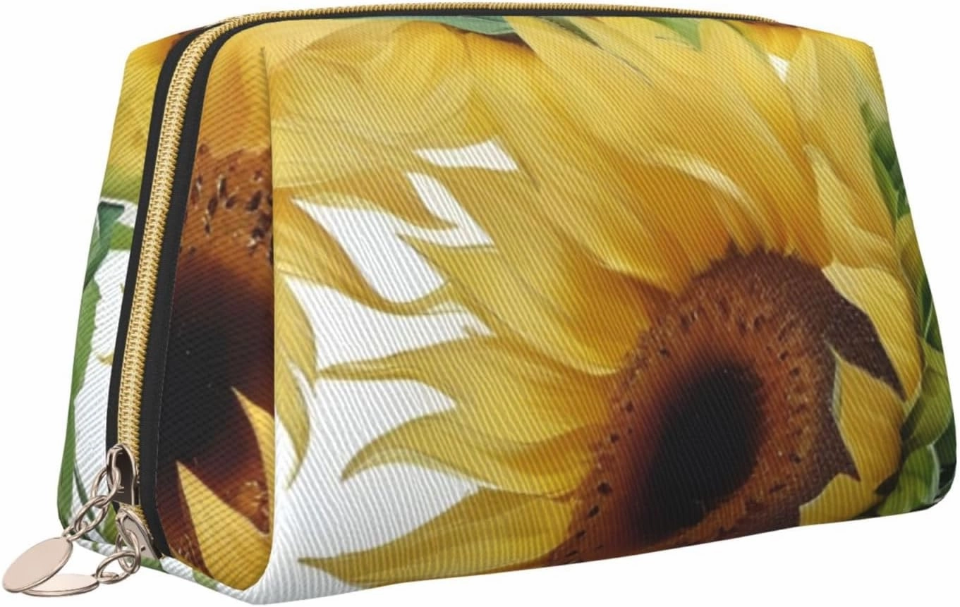 Sunflower Toiletry Pouch, Travel-Friendly Makeup Organizer For Makeup Brushes, Lipsticks