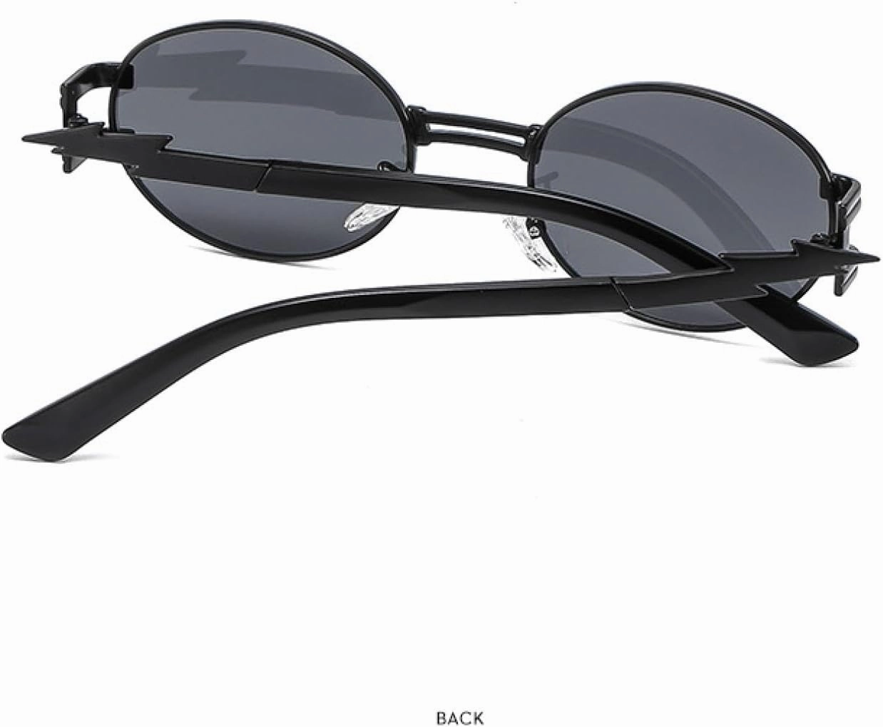 Sunglasses Women Men Hip Hop Lightning Decorative Retro Oval Trendy Outdoor Street Sun Glasses Uv400