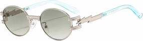 Sunglasses Women Men Hip Hop Lightning Decorative Retro Oval Trendy Outdoor Street Sun Glasses Uv400