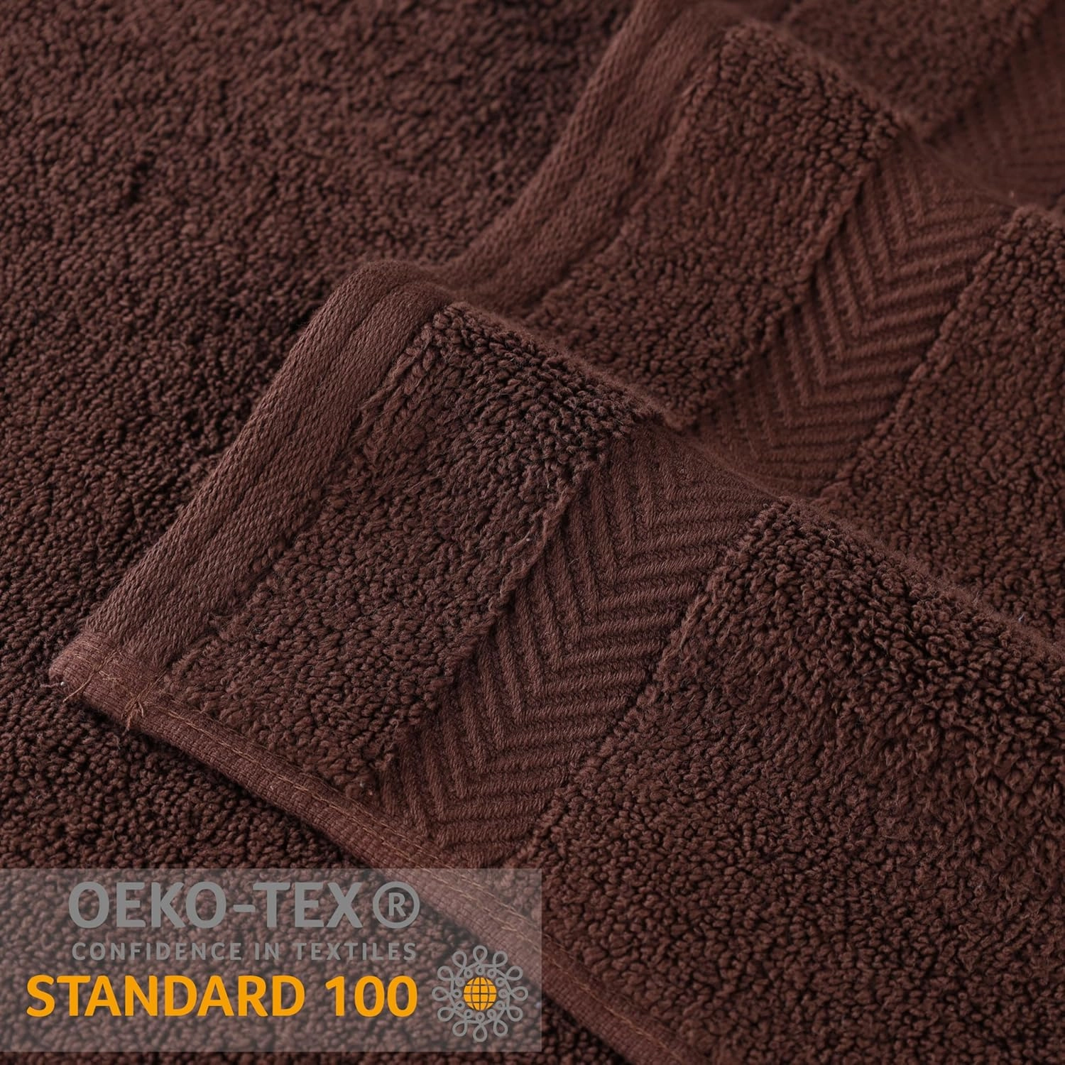 Superior Cotton Face Towel/Washcloth Set, Small Facial Towels, Spa, Hotel, Guest, Home, Bathroom Basics, Plush Soft Absorbent, Luxury Quick Drying, Zero Twist Collection, Set of 12, Espresso
