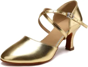SWDZM Womens Ballroom Dance Shoes Closed Toe Latin Salsa Tango Social Practice Dance Shoes