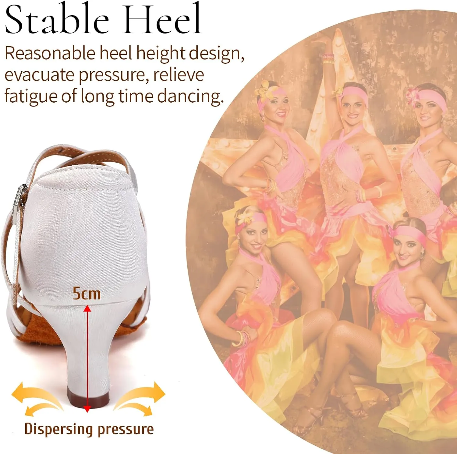 SWDZM Womens Latin Dance Shoes Satin Professional Ballroom Salsa Bachata Performance Practice Dancing Shoes