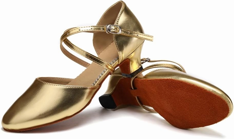SWDZM Womens Ballroom Dance Shoes Closed Toe Latin Salsa Tango Social Practice Dance Shoes