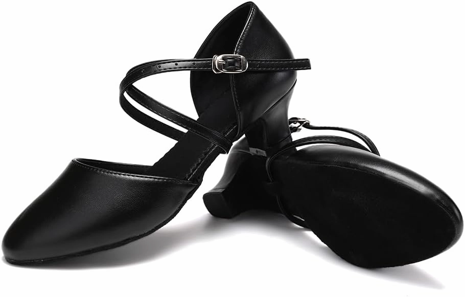 SWDZM Womens Ballroom Dance Shoes Closed Toe Latin Salsa Tango Social Practice Dance Shoes