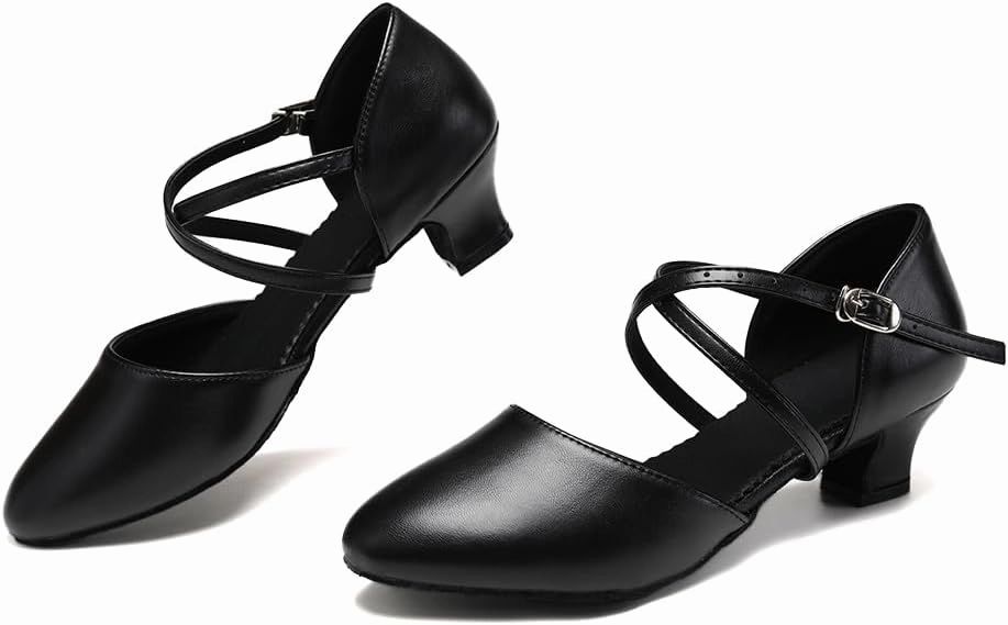 SWDZM Womens Ballroom Dance Shoes Closed Toe Latin Salsa Tango Social Practice Dance Shoes