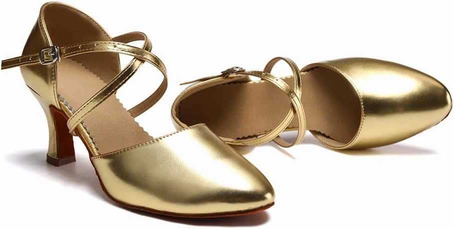 SWDZM Womens Ballroom Dance Shoes Closed Toe Latin Salsa Tango Social Practice Dance Shoes
