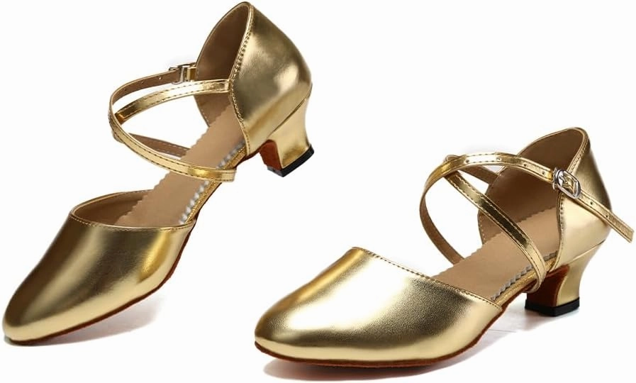 SWDZM Womens Ballroom Dance Shoes Closed Toe Latin Salsa Tango Social Practice Dance Shoes