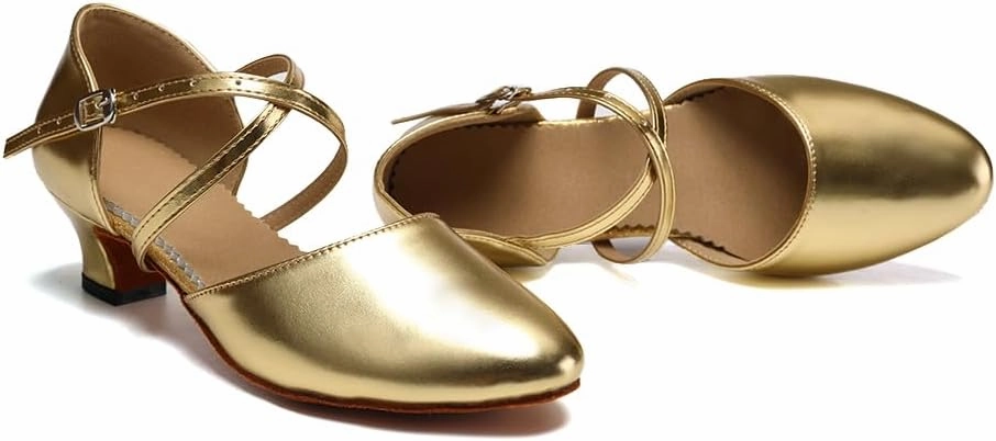 SWDZM Womens Ballroom Dance Shoes Closed Toe Latin Salsa Tango Social Practice Dance Shoes