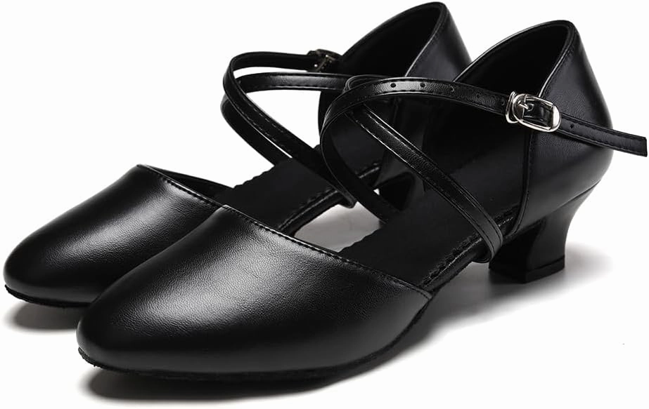 SWDZM Womens Ballroom Dance Shoes Closed Toe Latin Salsa Tango Social Practice Dance Shoes