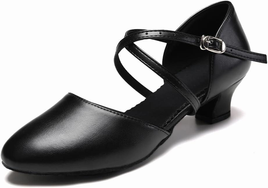 SWDZM Womens Ballroom Dance Shoes Closed Toe Latin Salsa Tango Social Practice Dance Shoes