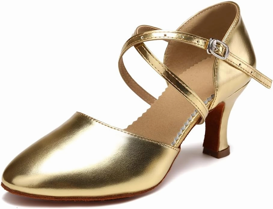SWDZM Womens Ballroom Dance Shoes Closed Toe Latin Salsa Tango Social Practice Dance Shoes