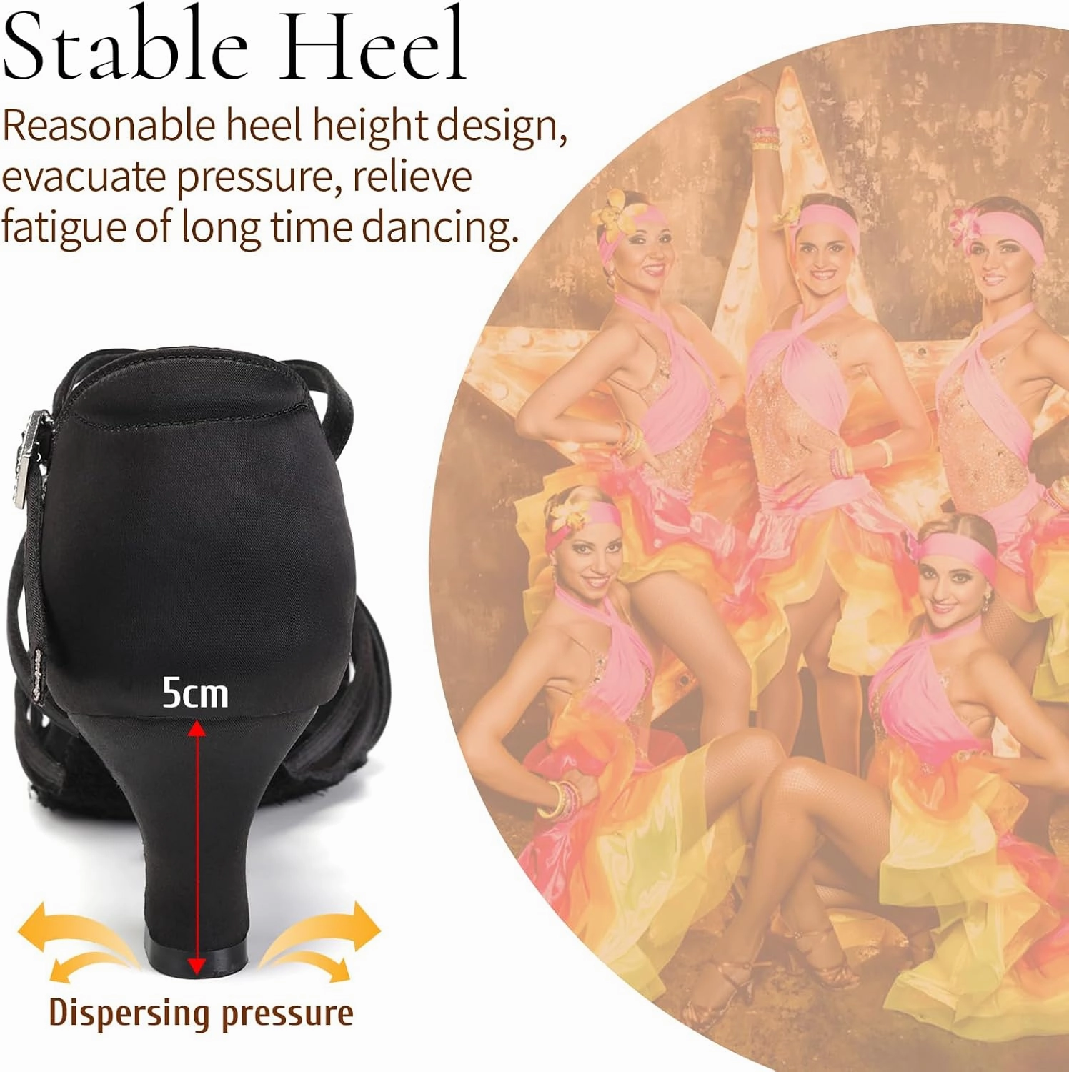 SWDZM Womens Latin Dance Shoes Satin Professional Ballroom Salsa Bachata Performance Practice Dancing Shoes