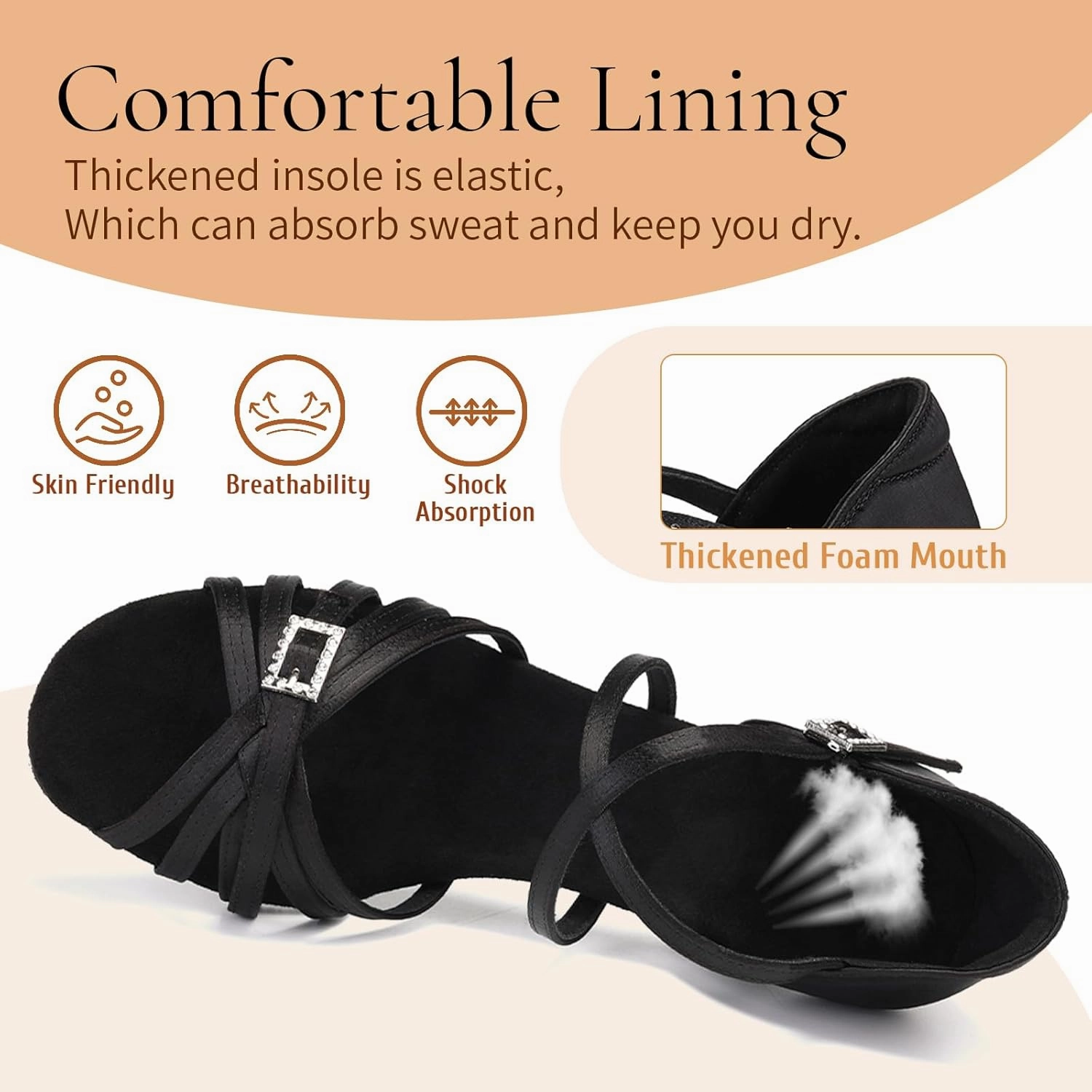 SWDZM Womens Latin Dance Shoes Satin Professional Ballroom Salsa Bachata Performance Practice Dancing Shoes