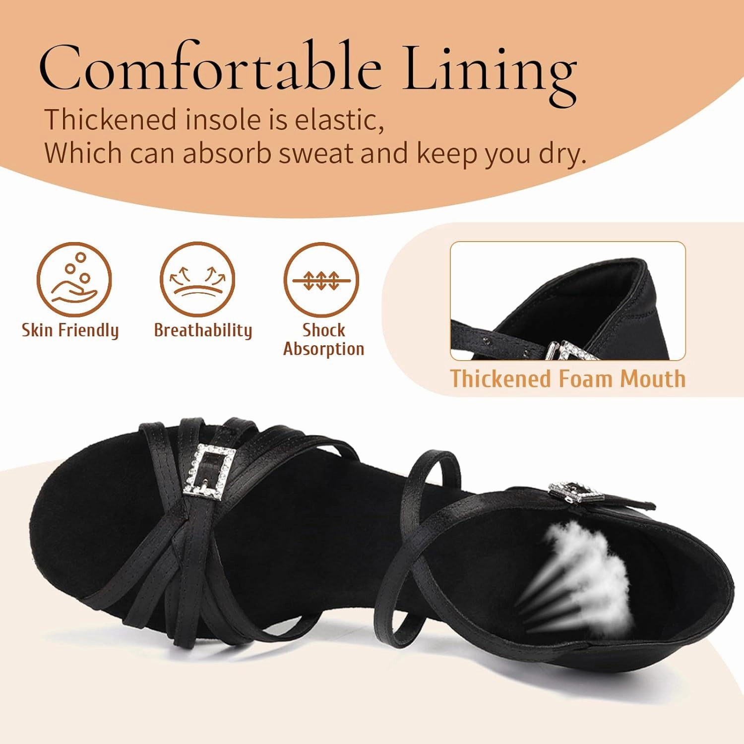 SWDZM Womens Latin Dance Shoes Satin Professional Ballroom Salsa Bachata Performance Practice Dancing Shoes