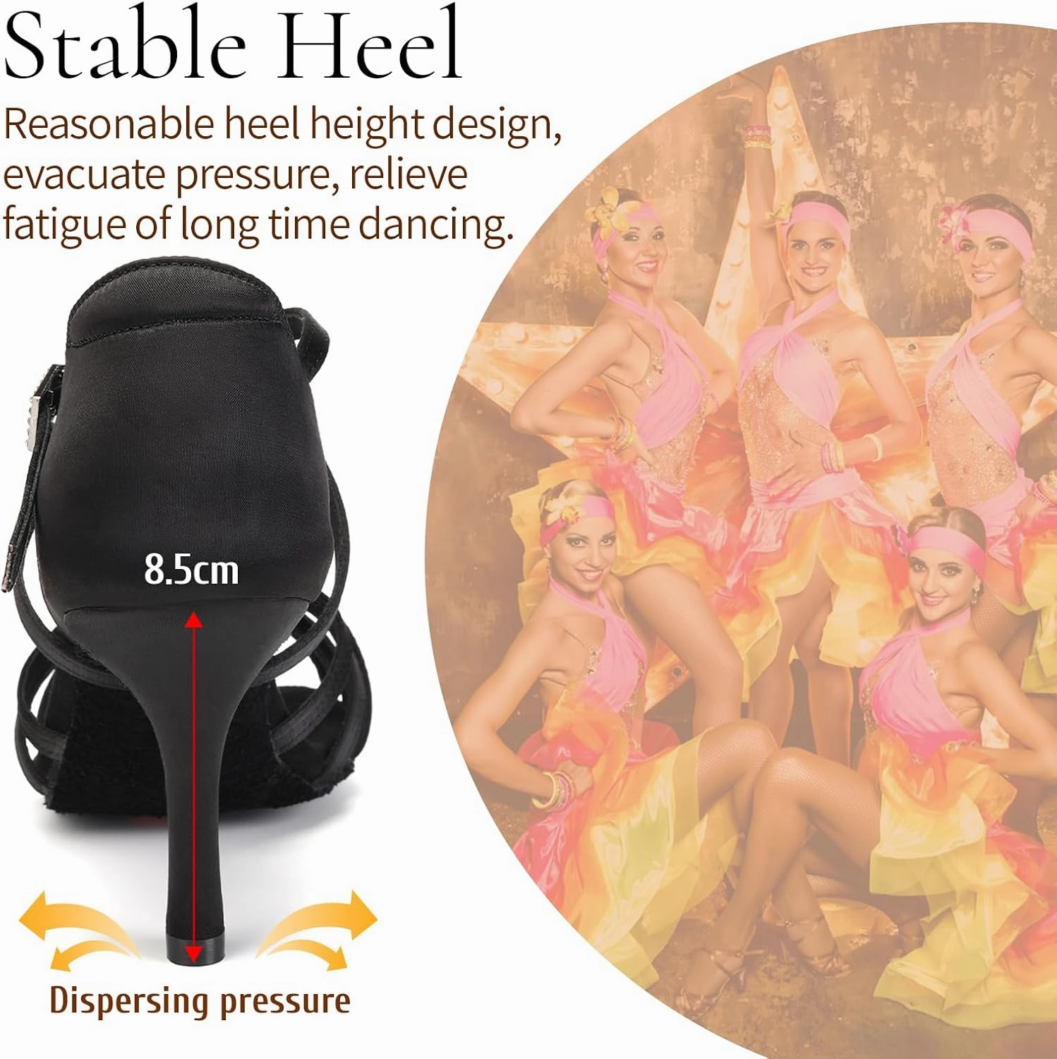 SWDZM Womens Latin Dance Shoes Satin Professional Ballroom Salsa Bachata Performance Practice Dancing Shoes