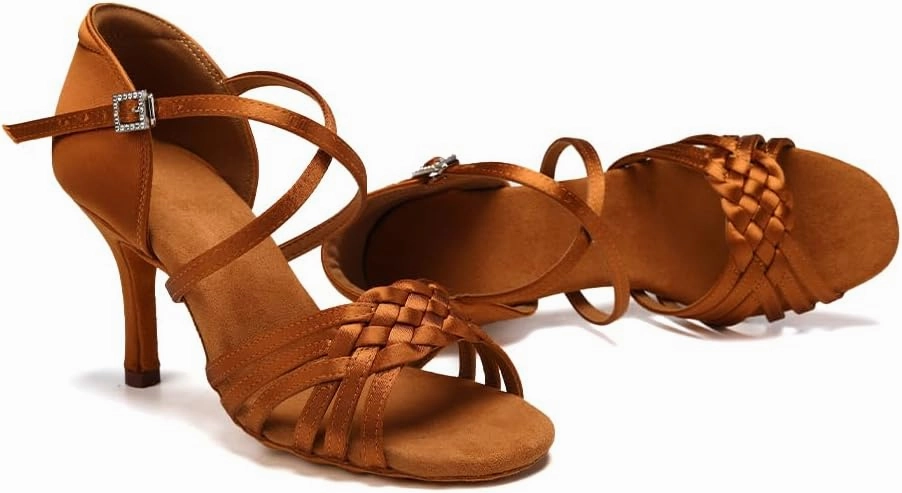 SWDZM Womens Latin Dance Shoes Suede Sole Ballroom Salsa Practice Dancing Shoes
