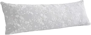 Sweet Jojo Designs Grey Floral Vintage Lace Body Pillow Case, 54 in. x 20 in.