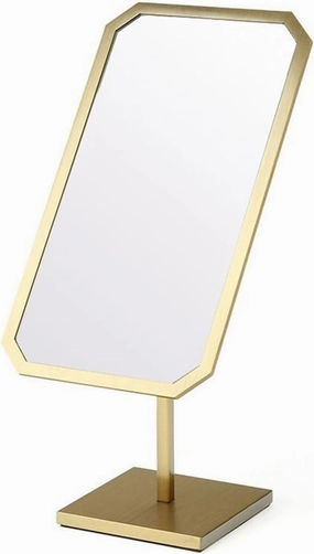 Tabletop Mirror,Vanity Makeup Mirror Metal Frame,Desk Counter top Mirror Bathroom Shaving Mirror,Antique Brass Luxuries Makeup Mirror,Counter Dedicated Salon Hairdressing Mirror.,Square
