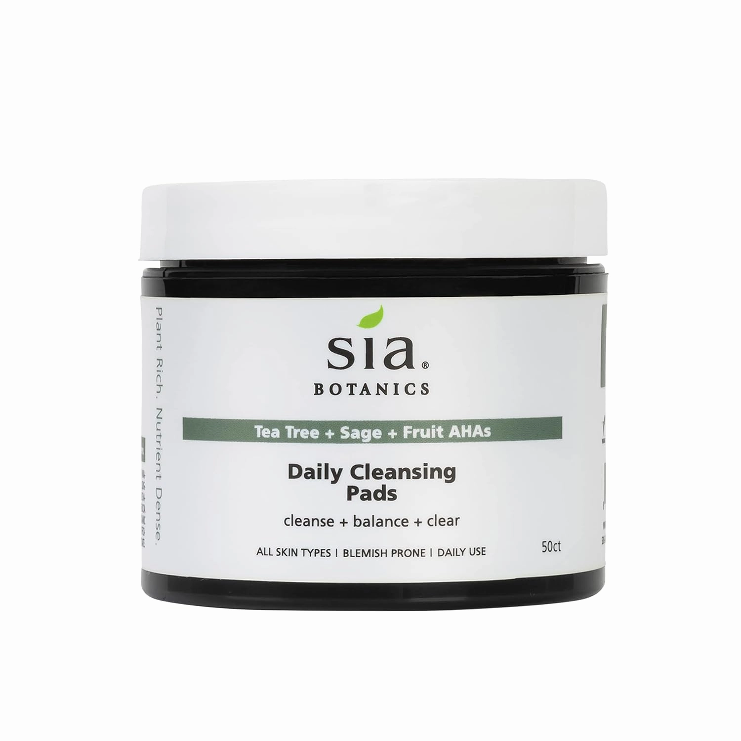 Tea Tree Daily Cleansing Pads for Face (50ct Tub) | Facial Applicator w/Tea Tree, Sage, Fruit AHAs | Natural, Clean, Botanical Skincare for Women