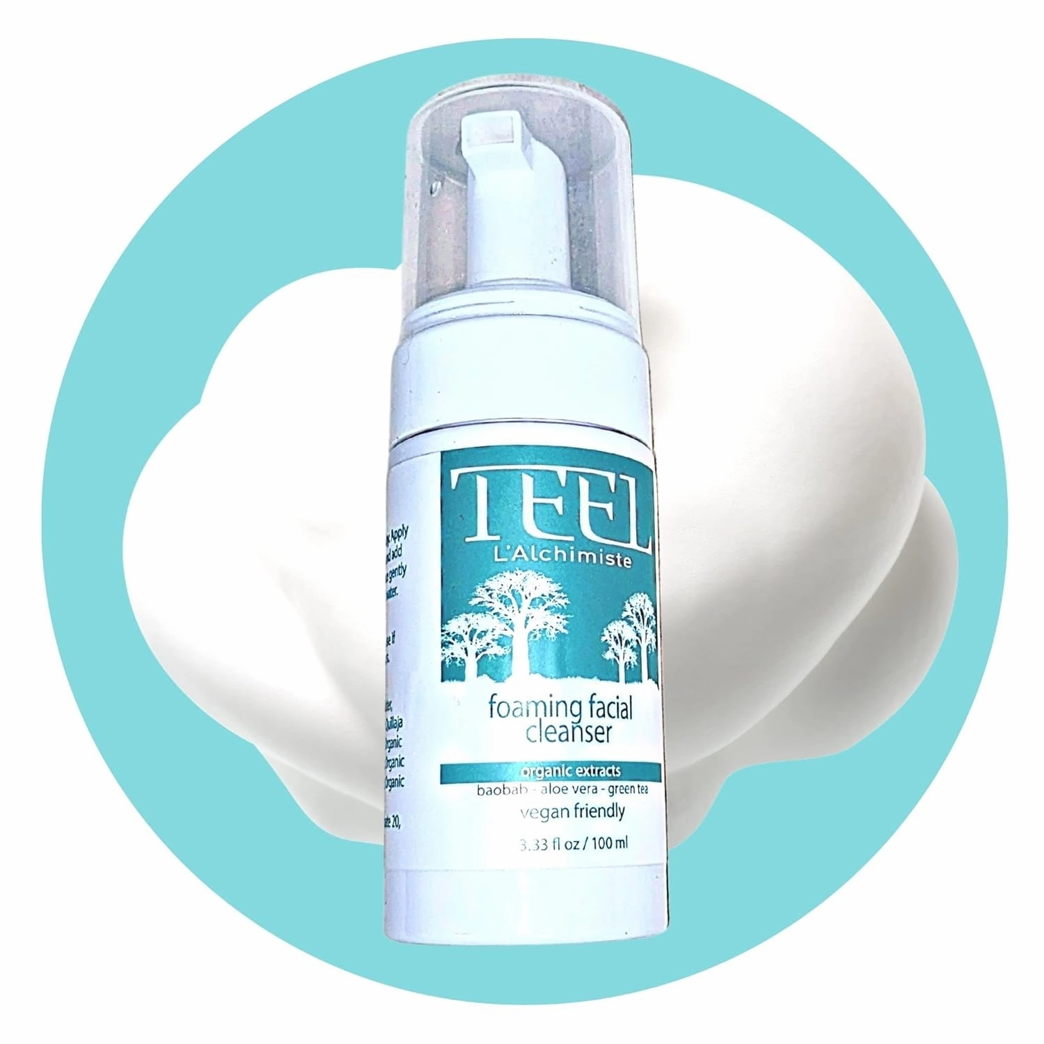 Teel Face Wash - Foaming Facial Cleanser, Daily Face Wash for Oily Skin, Aloe Vera, Green Tea Extract, Vegan friendly, Paraben Free, Sulfate Free, Alpha and Beta Carotenes, 3.33 Fluid Ounce