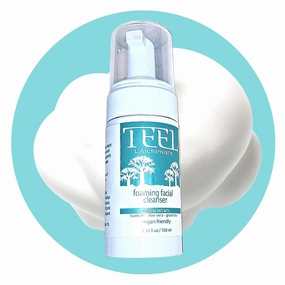 Teel Face Wash - Foaming Facial Cleanser, Daily Face Wash for Oily Skin, Aloe Vera, Green Tea Extract, Vegan friendly, Paraben Free, Sulfate Free, Alpha and Beta Carotenes, 3.33 Fluid Ounce