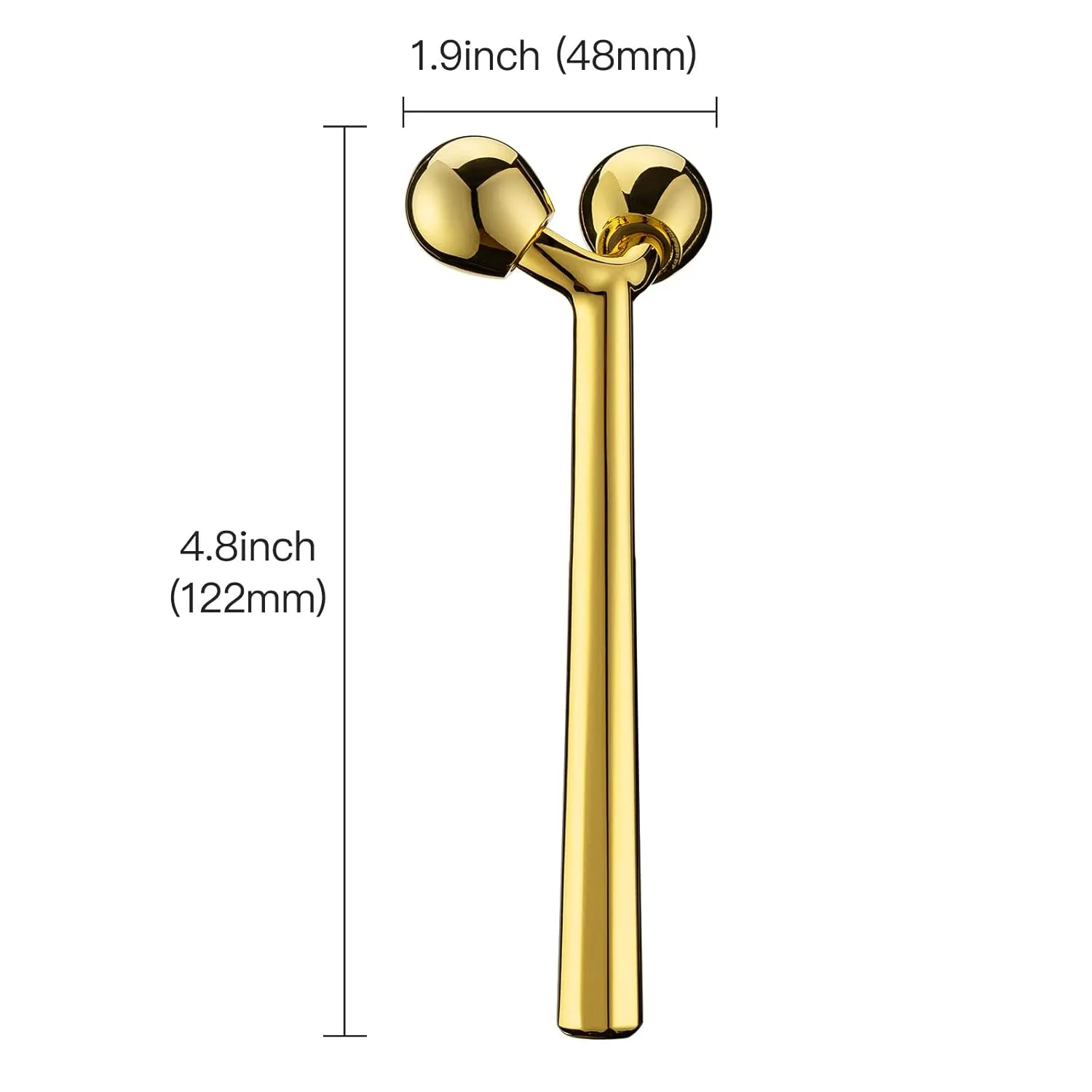 Tekson Facial Roller Massager, 3D Metal face Massage Tool for Eye Reduce Puffiness, Face Lift, Anti-Aging, Skin Tightening (Gold）