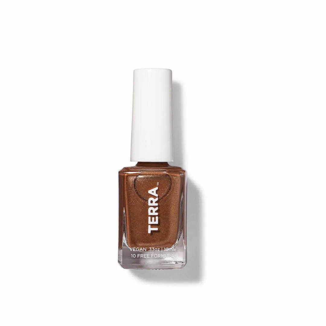 Terra Beauty Natural Nail Polish 21-free Lacquer (No. 26 Rose Gold Shimmer)