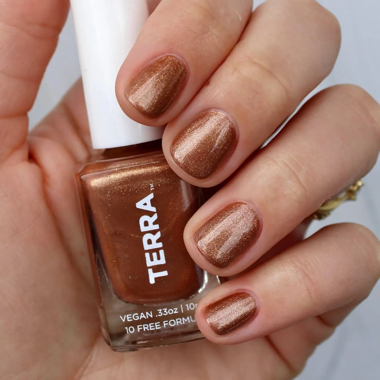 Terra Beauty Natural Nail Polish 21-free Lacquer (No. 26 Rose Gold Shimmer)