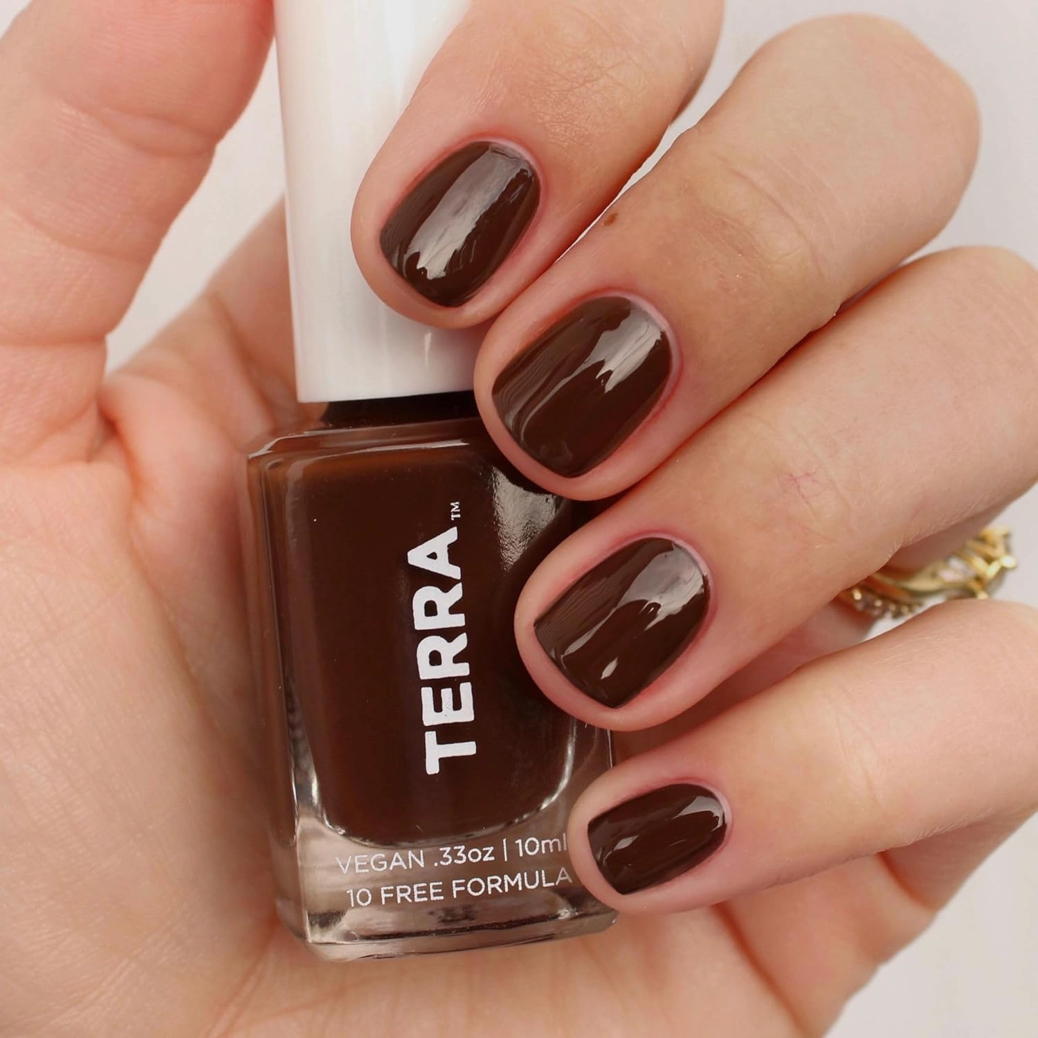 Terra Beauty Natural Nail Polish 21-free Lacquer (No.11 Dark Brown)