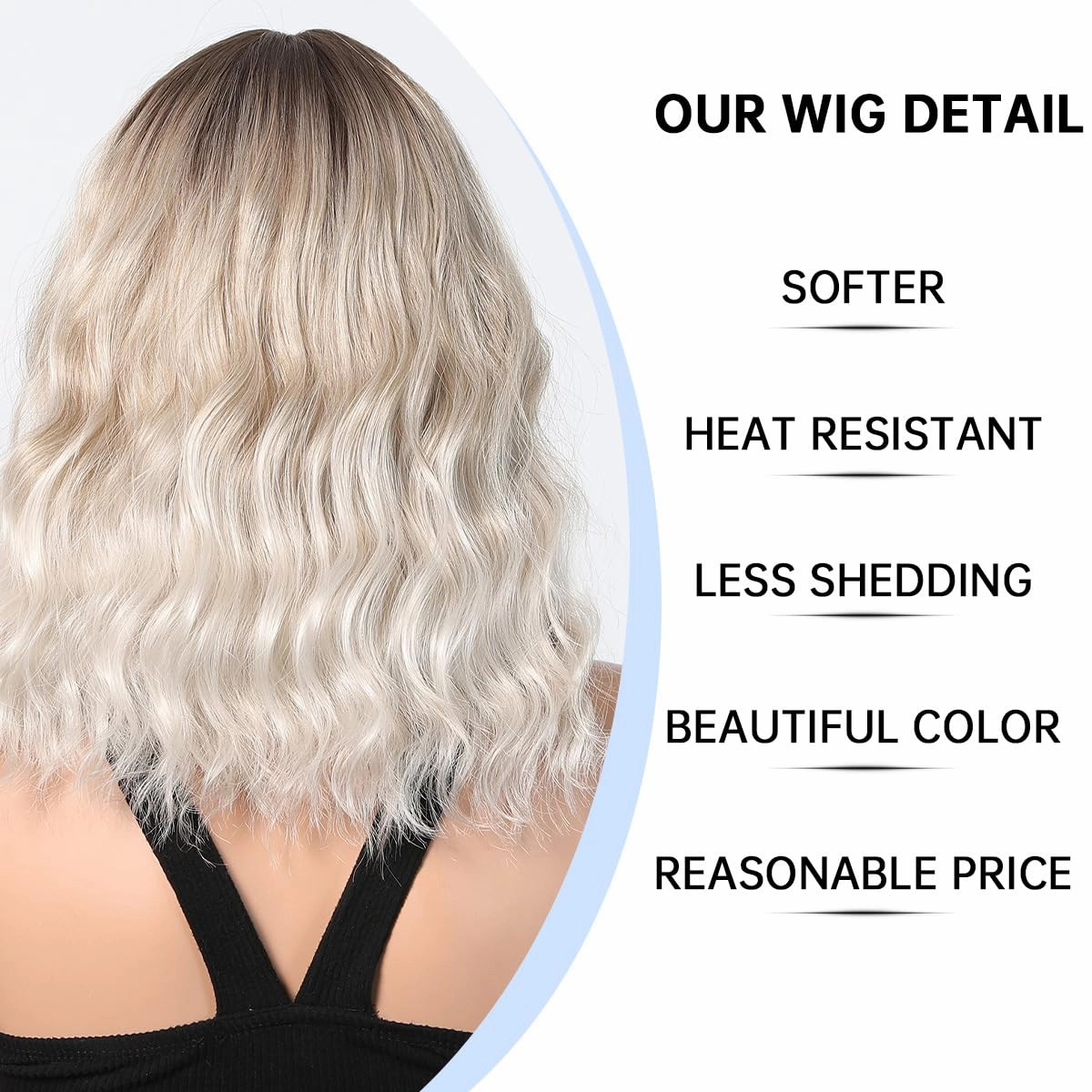 testar Short Wavy Bob Gray Silver Wigs For White Women Platinum Curly Bob Wigs With Bangs Grey Wave Bob Wig Synthetic Curly Wigs for Daily Party Use 14IN