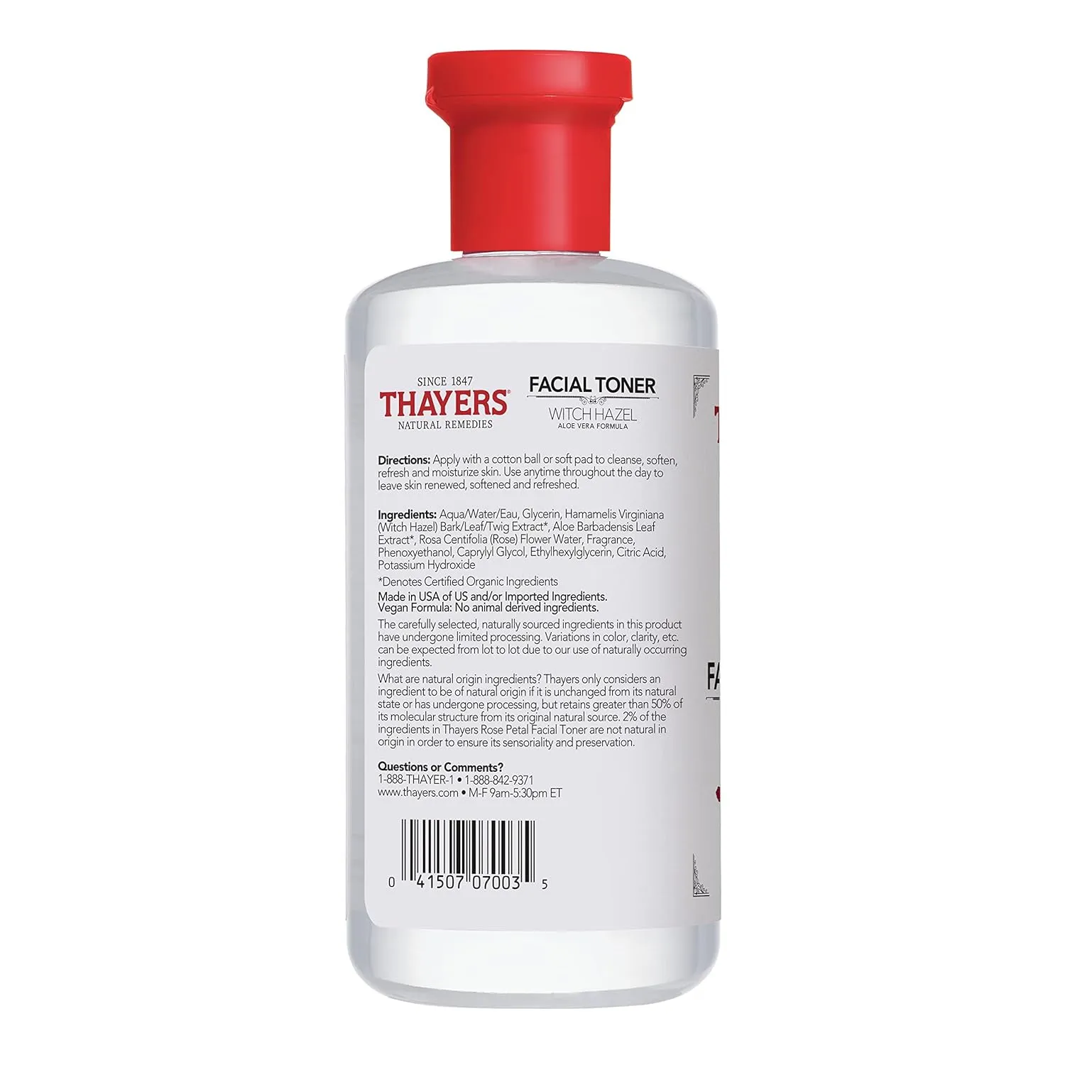 Thayers Facial Toner, Witch Hazel with Aloe Vera, Rose Petal, 12 Fl Oz
